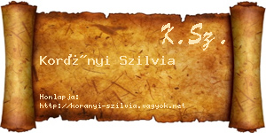 Korányi Szilvia névjegykártya