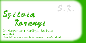 szilvia koranyi business card